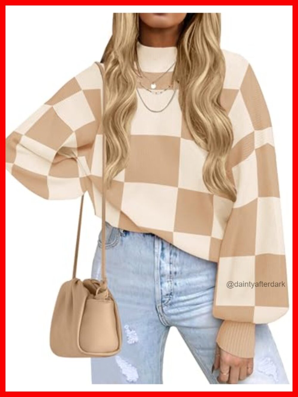 Oversized Turtleneck Sweater Batwing Sleeve Striped Pullover Fall Winter